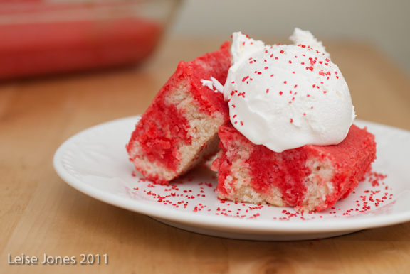Photograph of Vanilla Raspberry Jello Cake