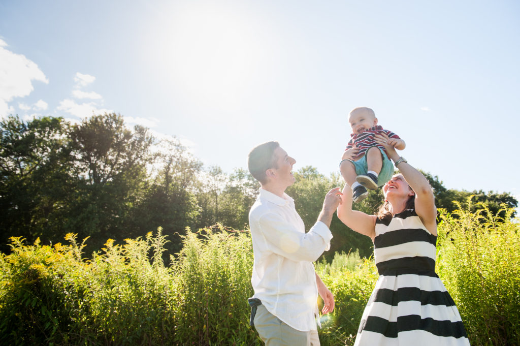 joyful family portrait outdoor