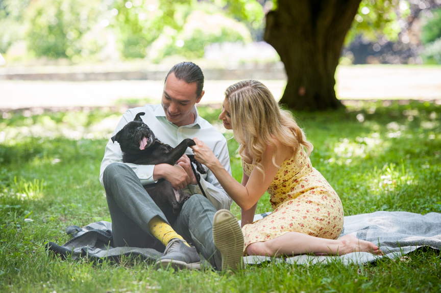 Get to Know You session engagement photos with dog