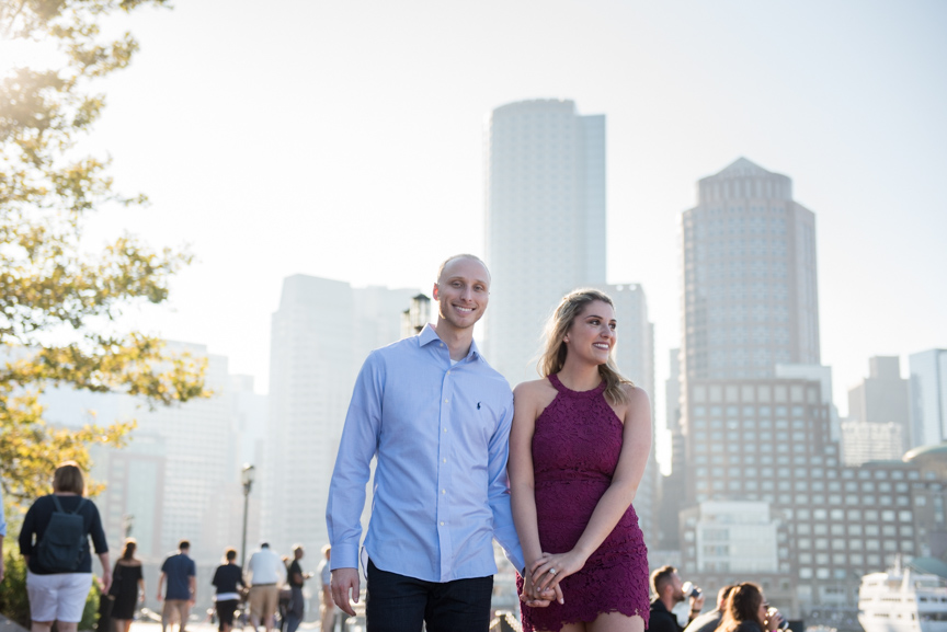 engagement photos downtown boston seapor district