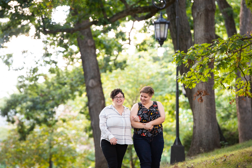 queer couple engagement photos wellesley college