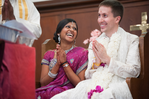 bride laughing interracial wedding cambridge