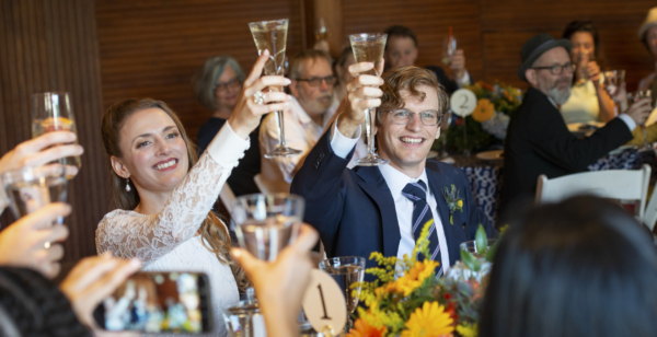champagne toast codman estate wedding