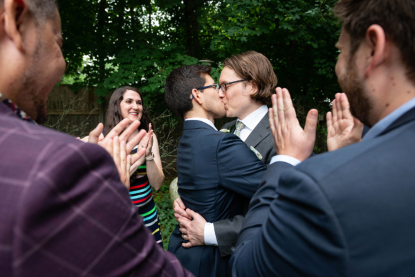 backyard-kiss-same-sex-wedding-boston